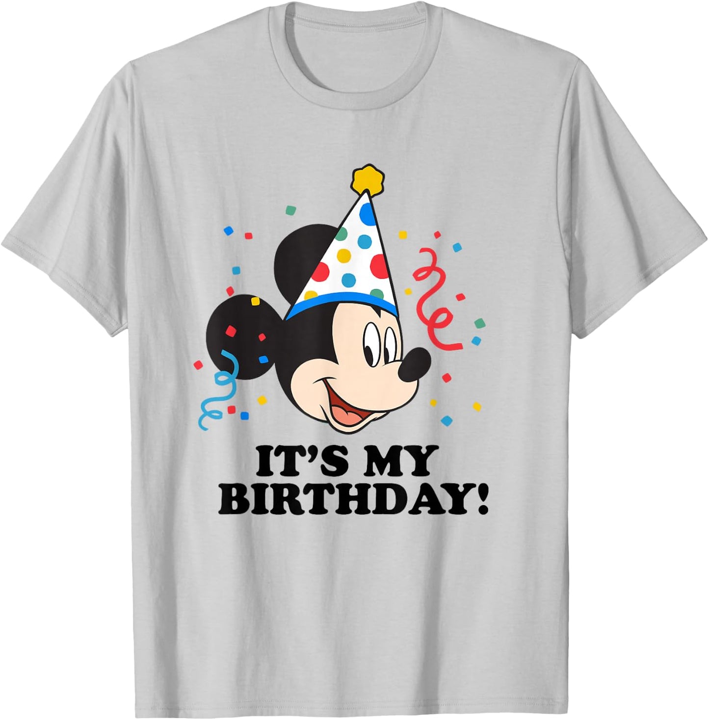 Disney Mickey Mouse It's My Birthday! T-Shirt - T-Shirt | Ash
