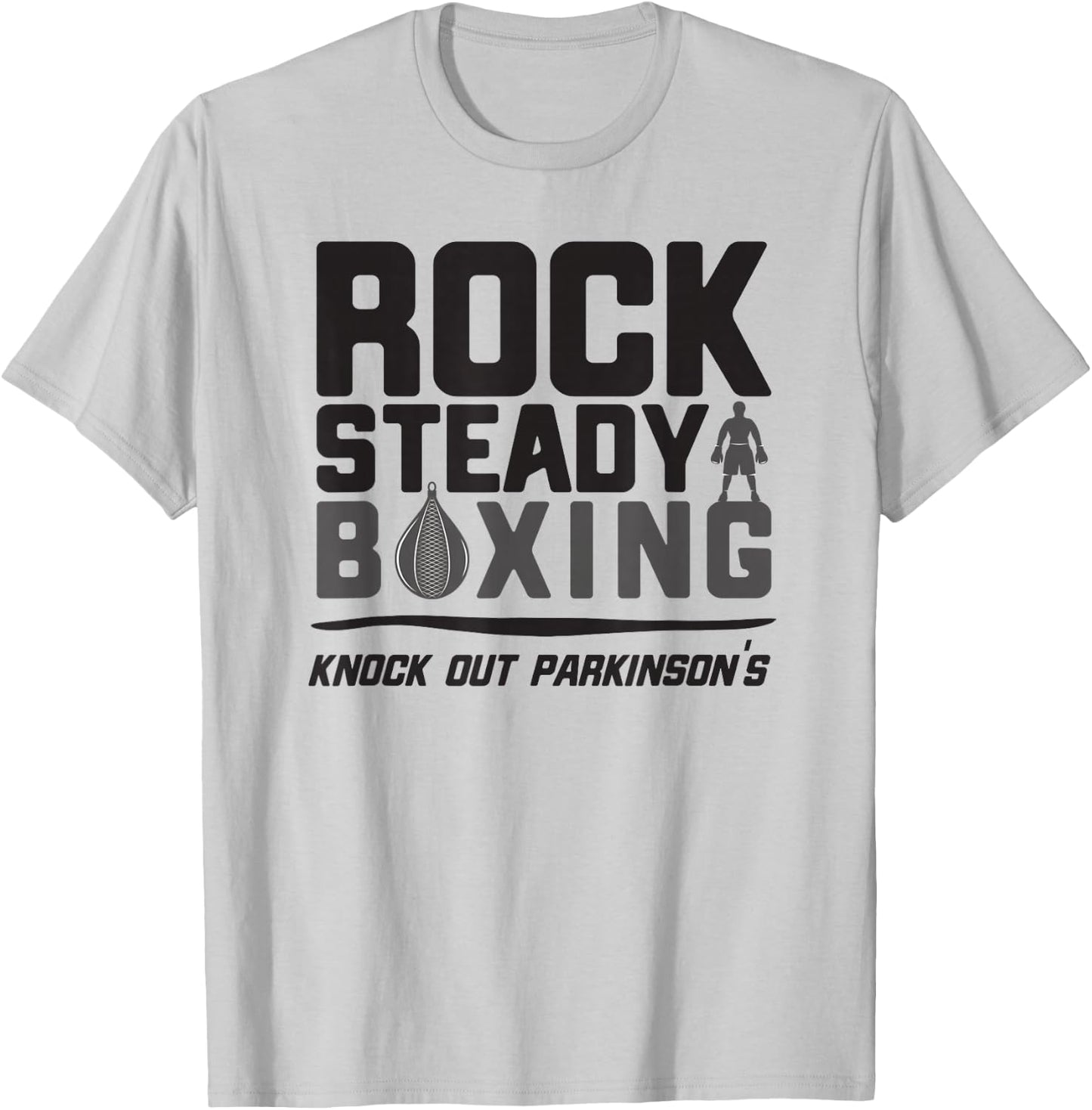 Rock Steady Boxing Knock Out Parkinson's T-Shirt - T-Shirt | Ash