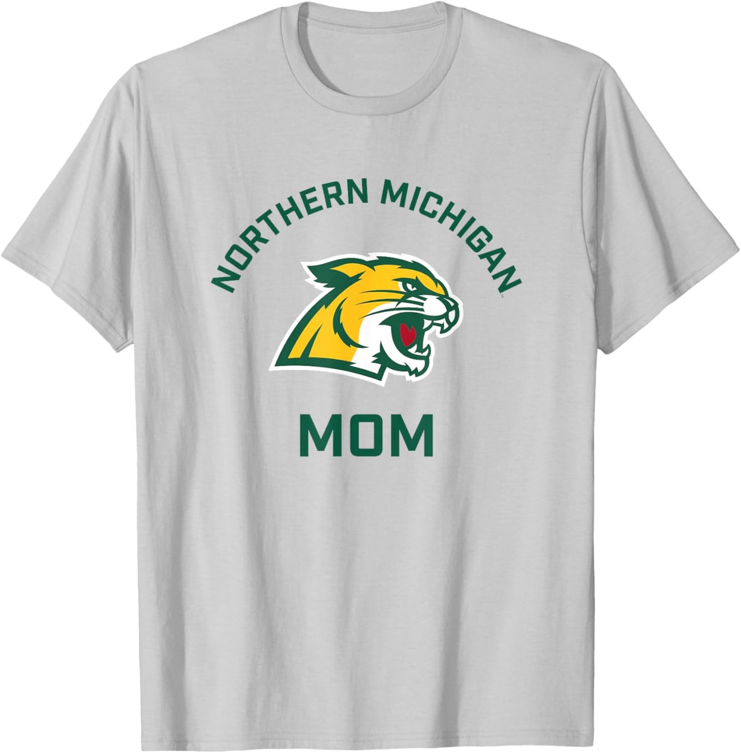 Northern Michigan University NMU Wildcats Arched Mom T-Shirt - T-Shirt | Ash
