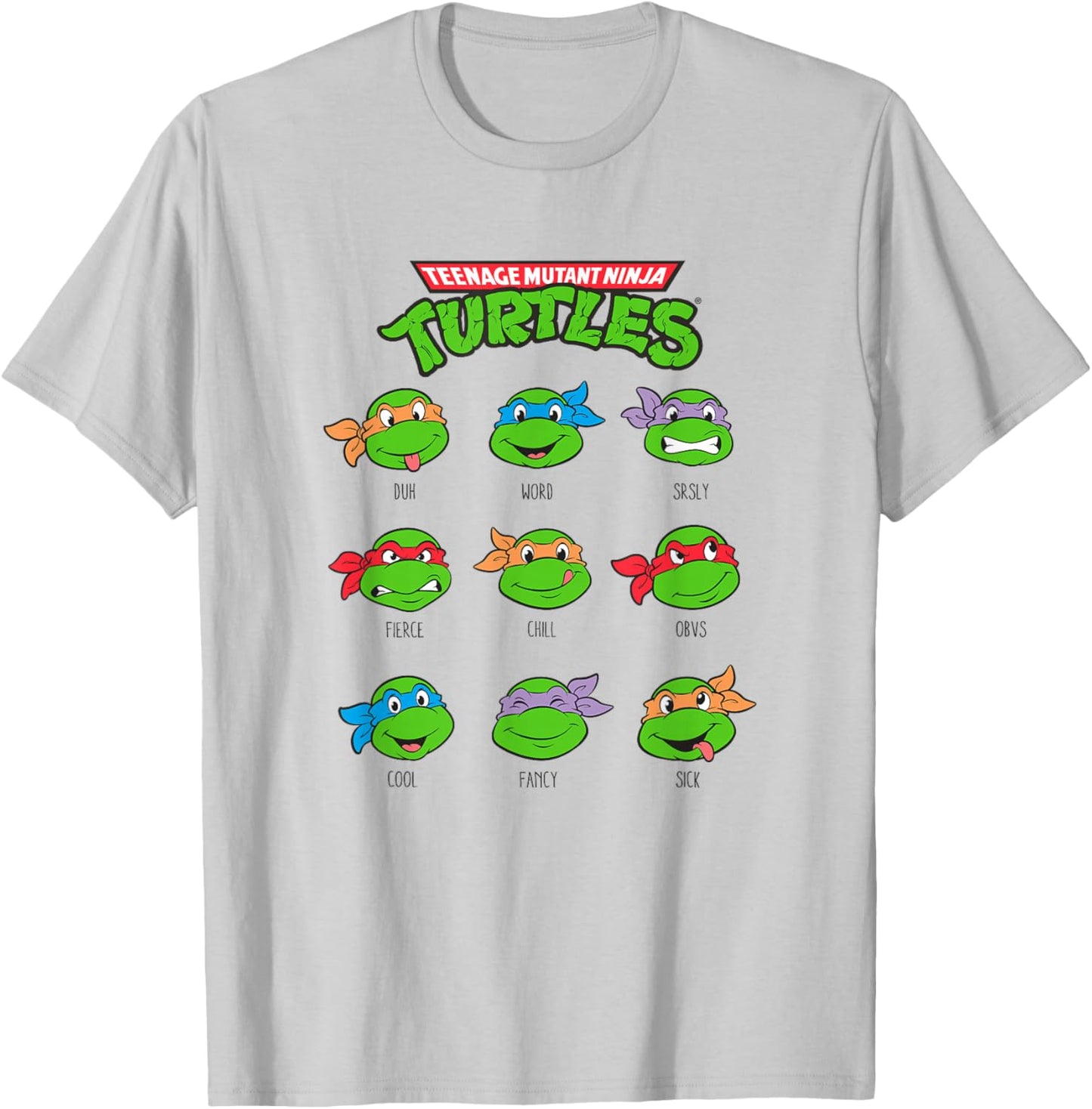 Teenage Mutant Ninja Turtles Different Emotions Many Faces T-Shirt - T-Shirt | Ash