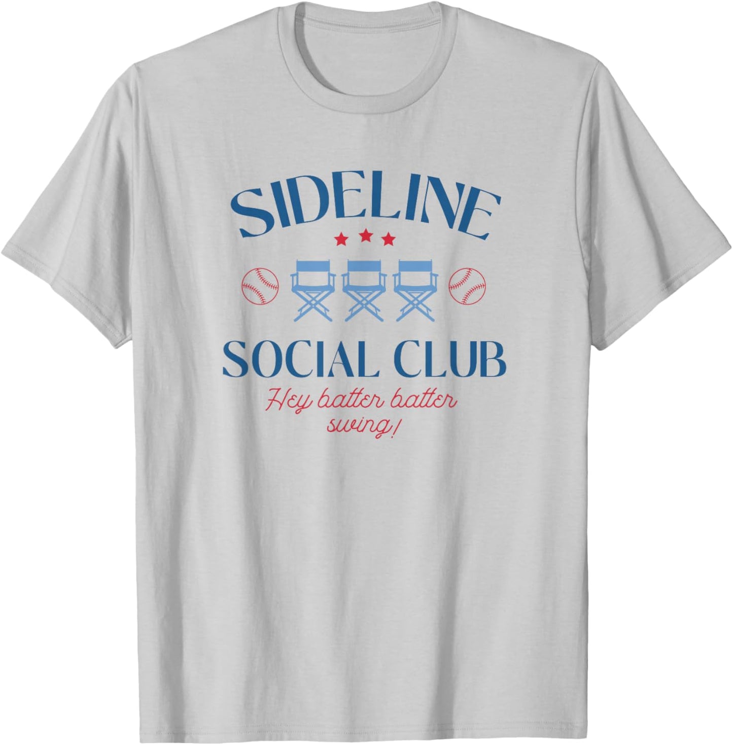 Spring 2025 Swing Batter Baseball Mom Sideline Social Club T-Shirt - T-Shirt | Ash