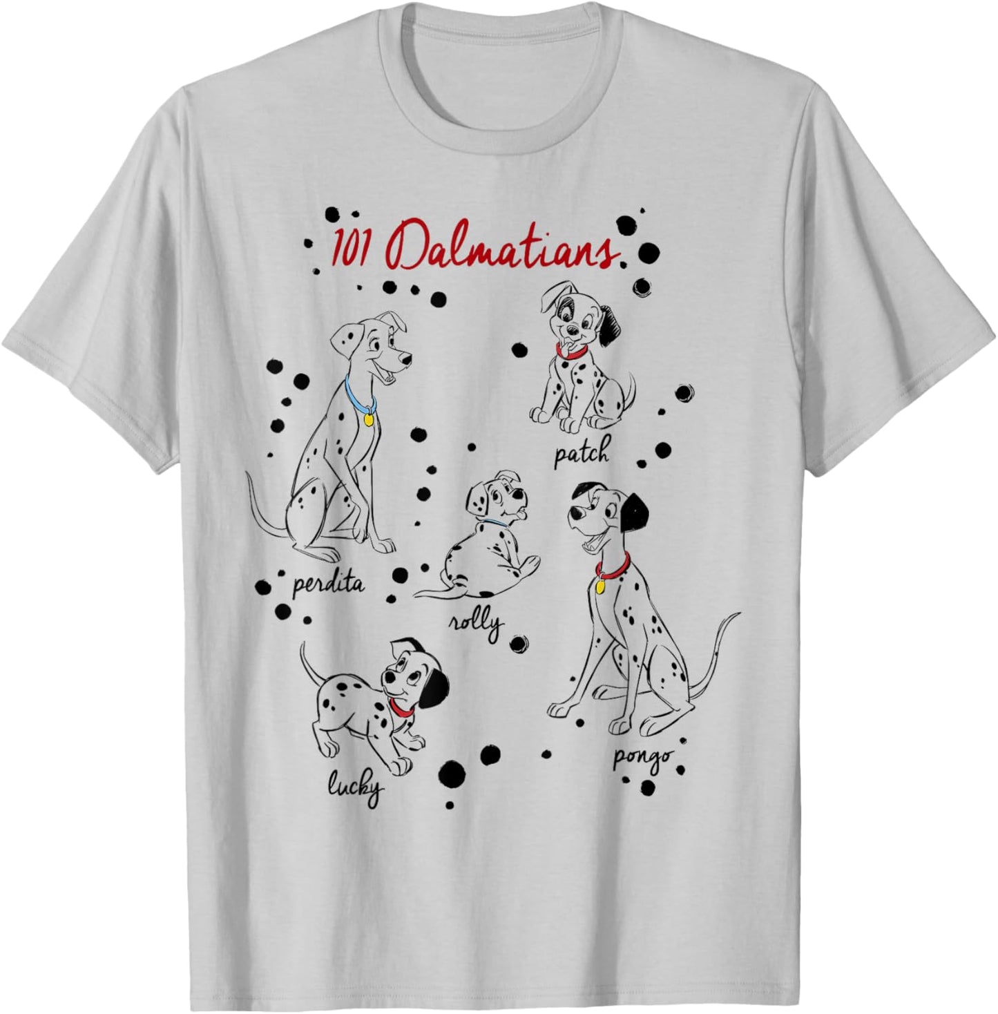 Disney 101 Dalmatians Puppy Names T-Shirt - T-Shirt | Ash