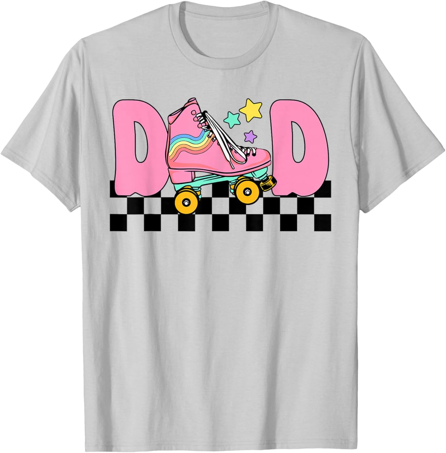 Dad Rolling Into Birthday Roller Skating Family Matching T-Shirt - T-Shirt | Ash