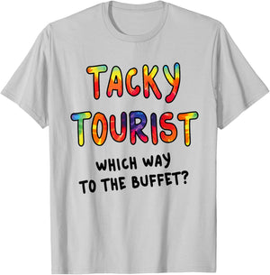 Funny Tourist Costume Tie Dye Tacky Traveler Tacky Tourist T-Shirt - T-Shirt | Ash