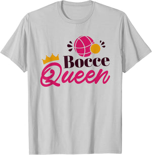 Women Bocce Ball Player, Italian Bocce Queen T-Shirt - T-Shirt | Ash