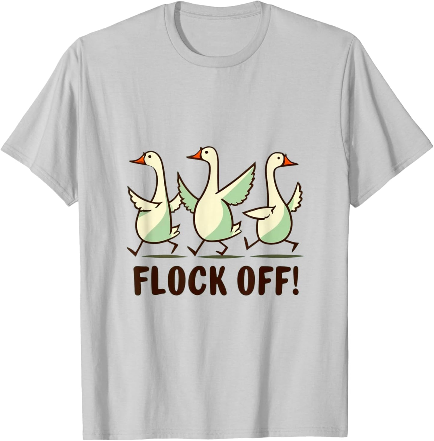 Flock off | funny | duck-meme | bird | flight | fly T-Shirt - T-Shirt | Ash