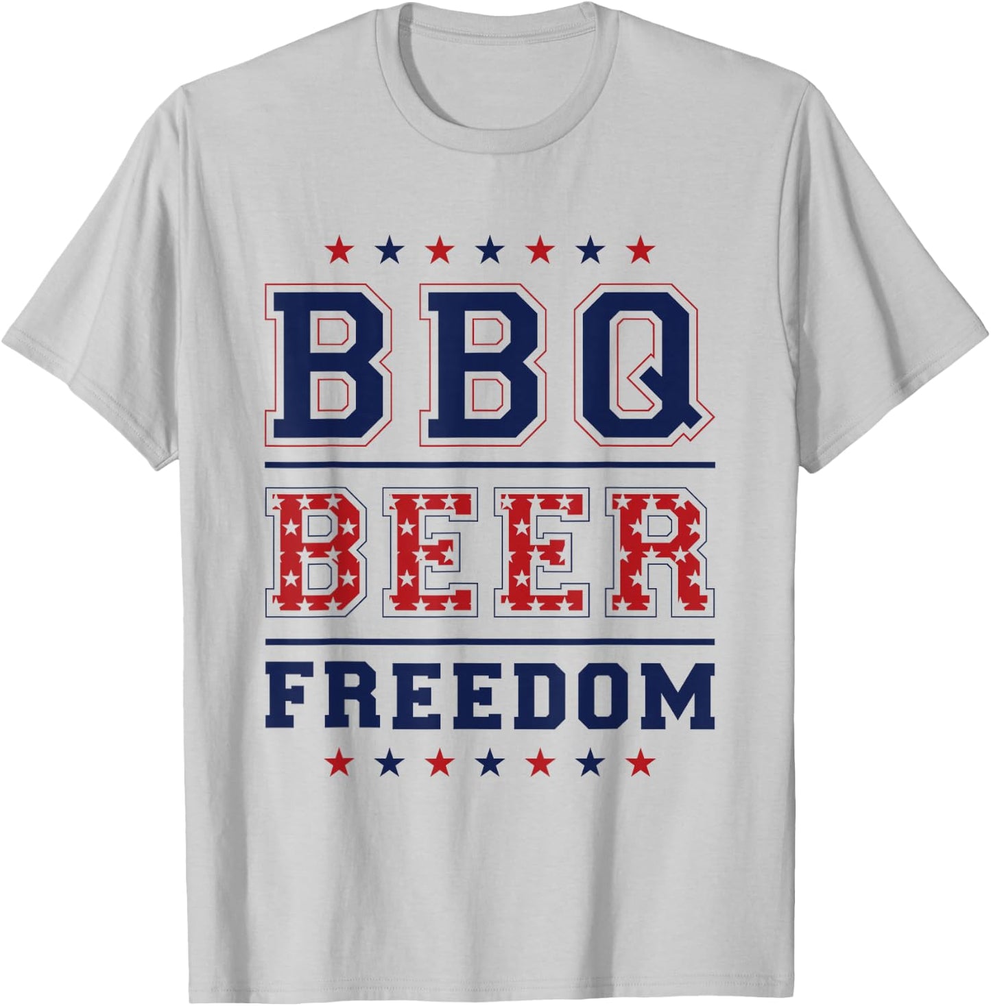 BBQ Beer Freedom T-Shirt - T-Shirt | Ash