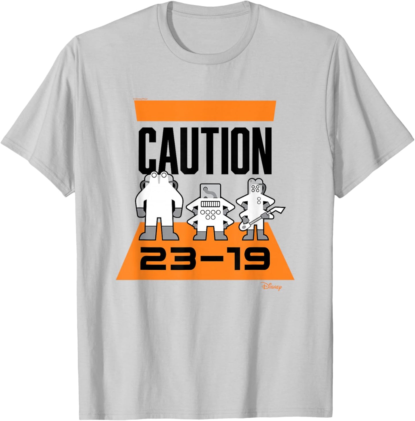 Monsters Inc - Caution 2319 T-Shirt - T-Shirt | Ash
