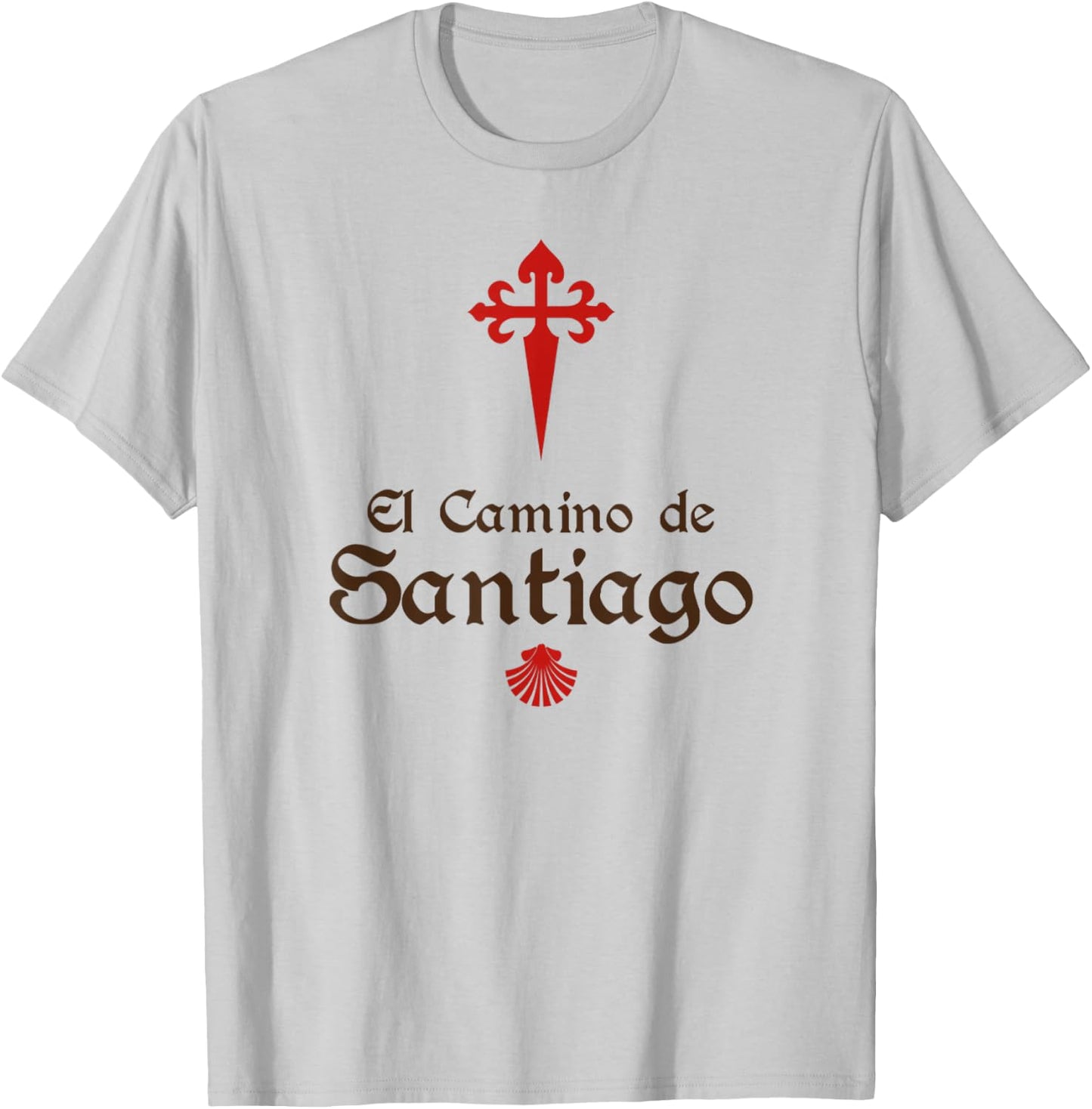 El Camino De Santiago ~ Saint James Cross ~ Scallop Shell T-Shirt - T-Shirt | Ash