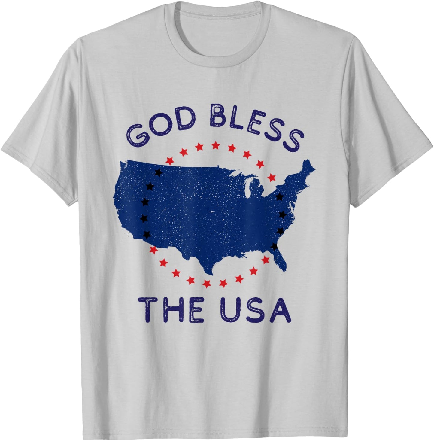 God Bless the USA Patriotic Christian American July 4th Day Kids Men T-Shirt - T-Shirt | Ash