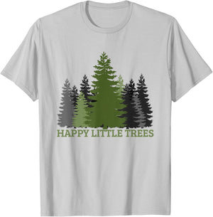 Happy Little Trees-Evergreen Forest Gift Women Teens T-Shirt - T-Shirt | Ash
