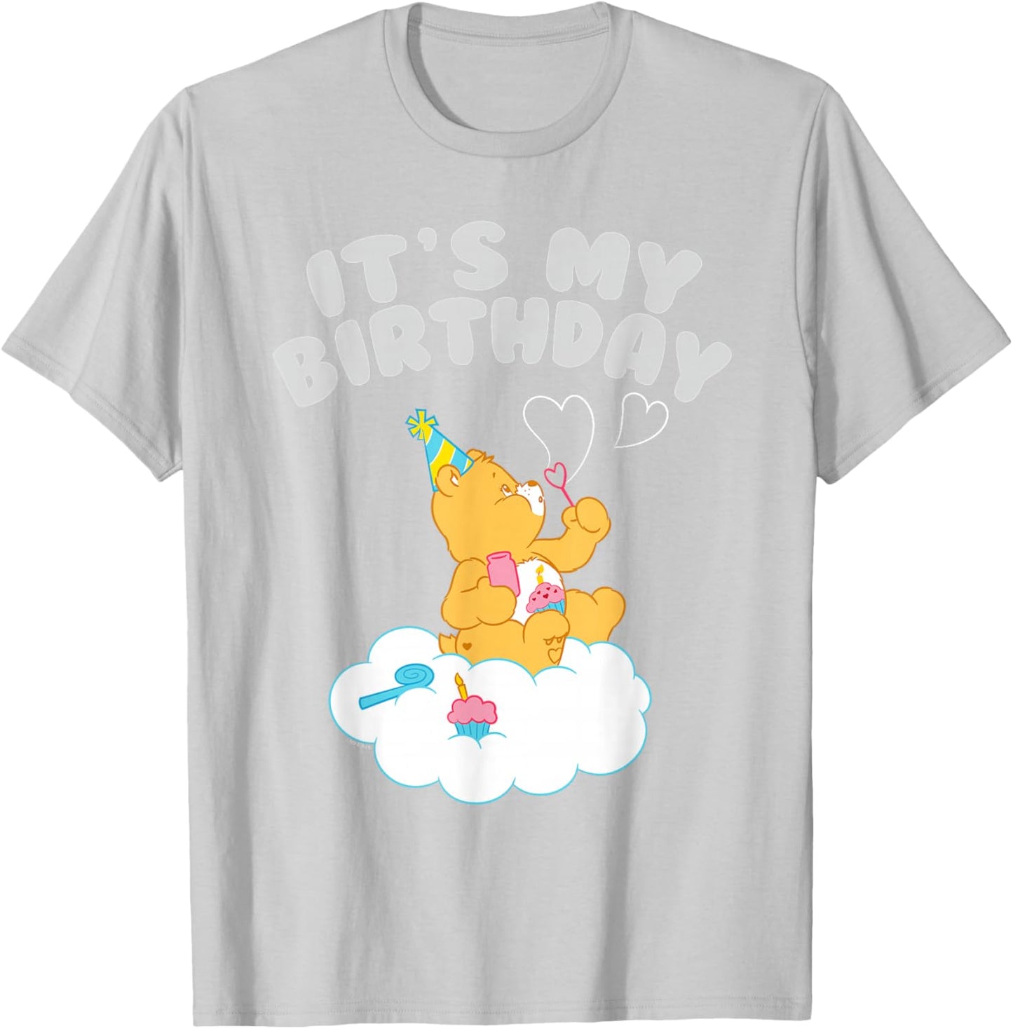 Care Bears It's My Birthday with Birthday Bear T-Shirt - T-Shirt | Ash