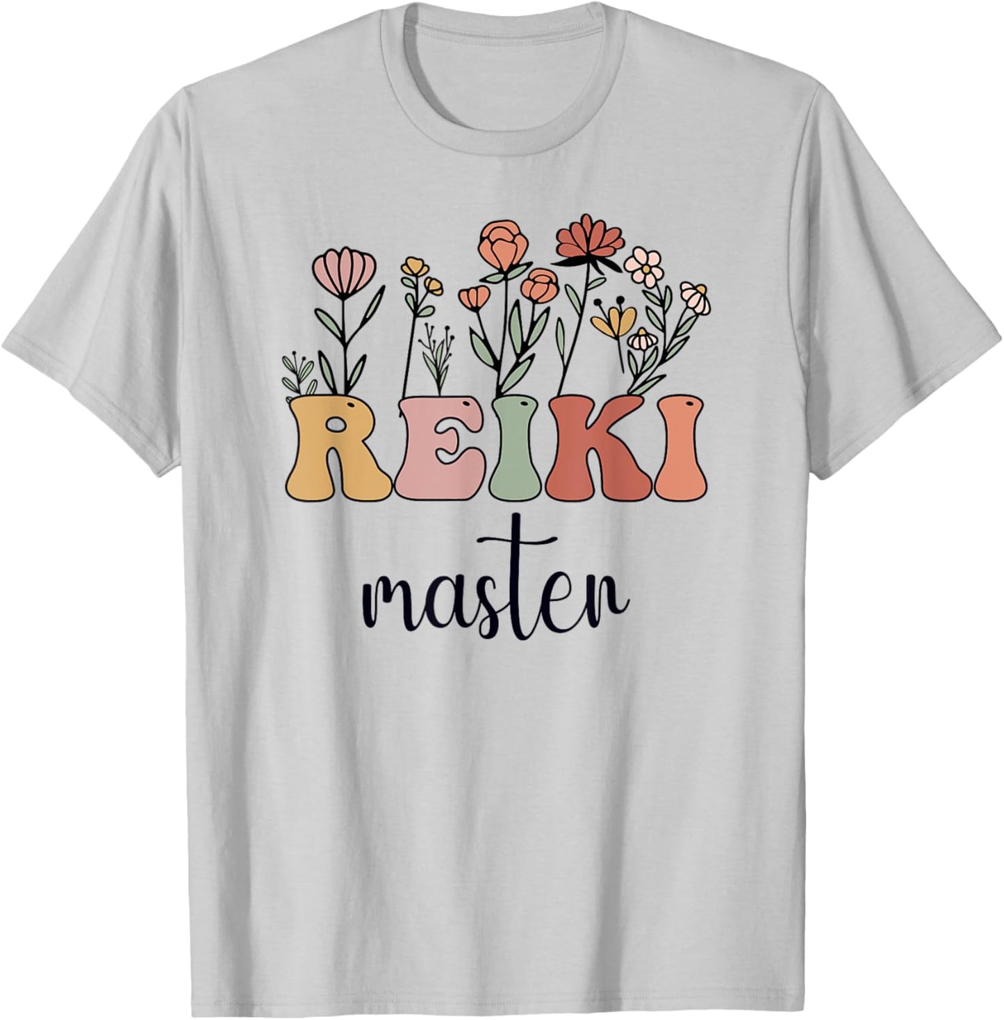 Reiki Master Wildflower Groovy Women T-Shirt - T-Shirt | Ash