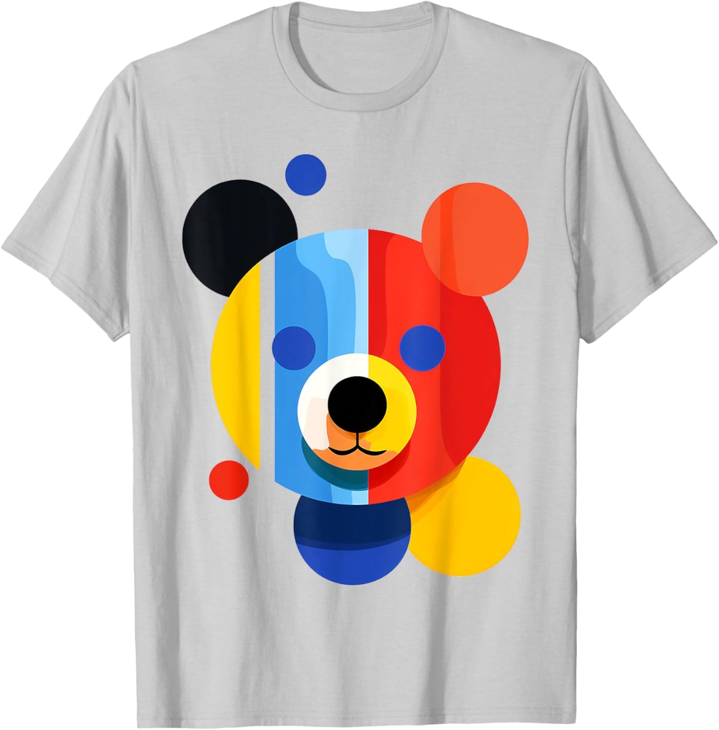 Bear Geometric Colorful Abstract Animal Art Bear T-Shirt - T-Shirt | Ash