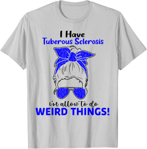 Tuberous Sclerosis Complex TSC Awareness Cute Ribbon T-Shirt - T-Shirt | Ash