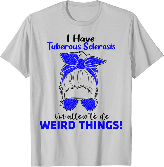 Tuberous Sclerosis Complex TSC Awareness Cute Ribbon T-Shirt - T-Shirt | Ash