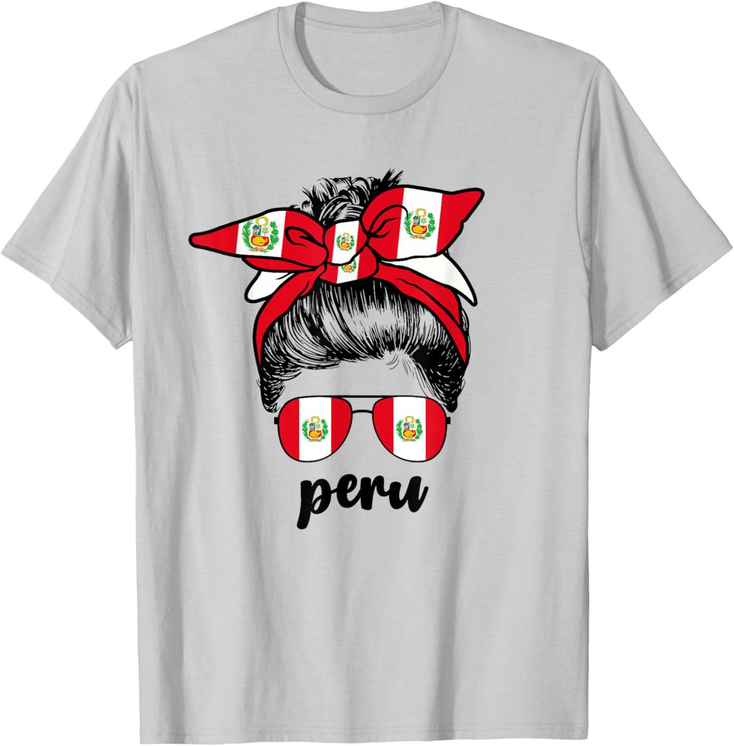 Peruvian Girl Girls Peru Flag Peruana Hispanic T-Shirt - T-Shirt | Ash