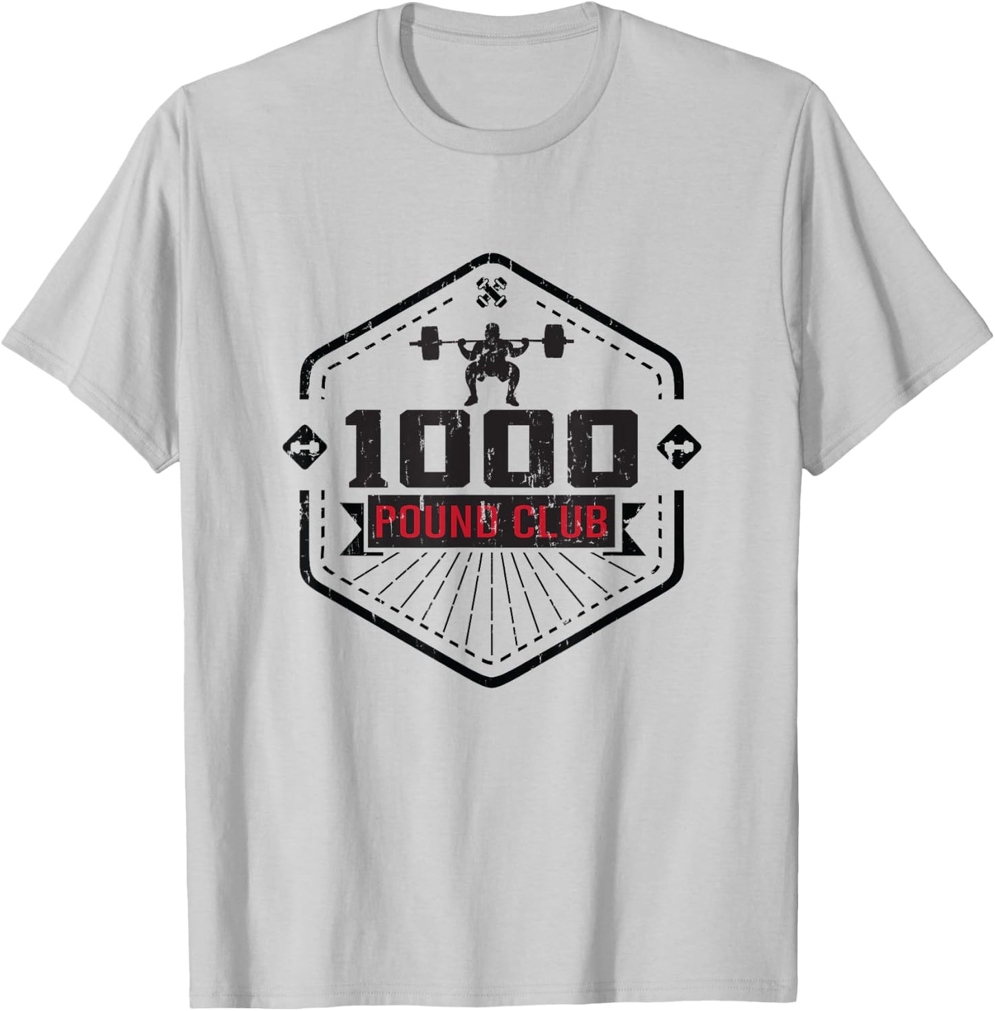 1000 Pound Club - Weightlifting Weights Gym T-Shirt - T-Shirt | Ash