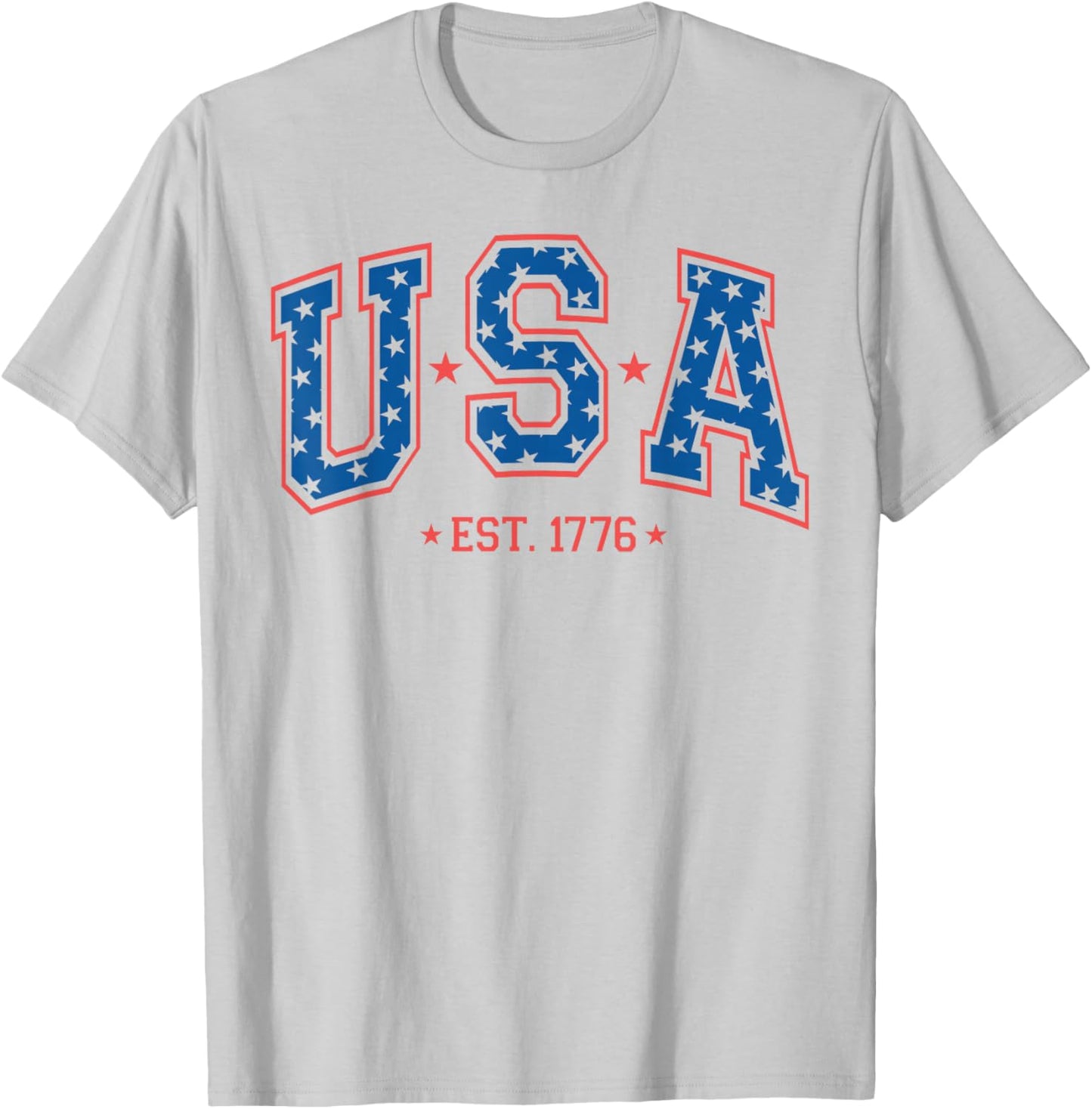 USA Est. 1776 4th of July Patriotic US American Flag T-Shirt - T-Shirt | Ash