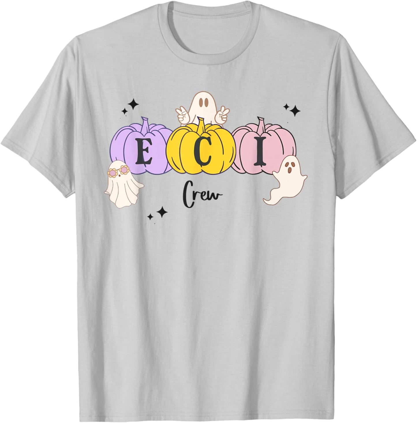ECI Speech Therapy SLP Pumpkins Ghosts Speech Autumn Fall T-Shirt - T-Shirt | Ash