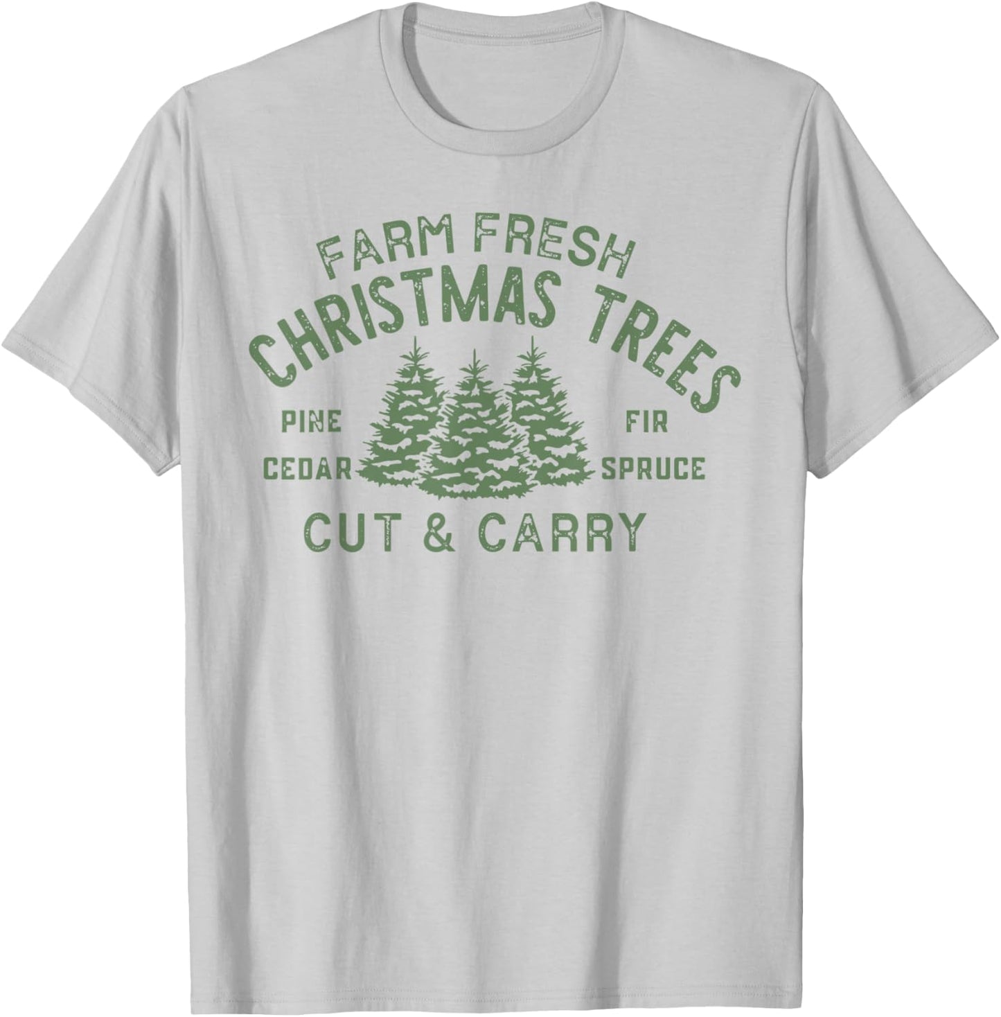 Farm Fresh Christmas Trees Shirt Vintage Merry Christmas T-Shirt - T-Shirt | Ash