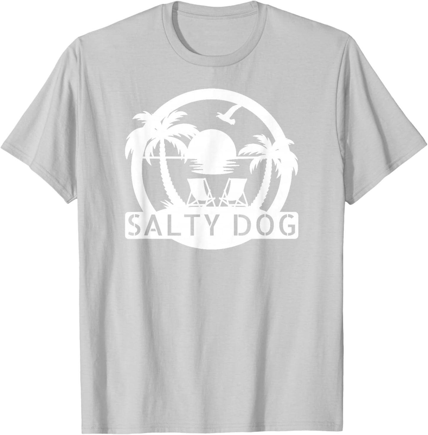 SALTY DOG, Beach Palm Tree T-Shirt - T-Shirt | Ash