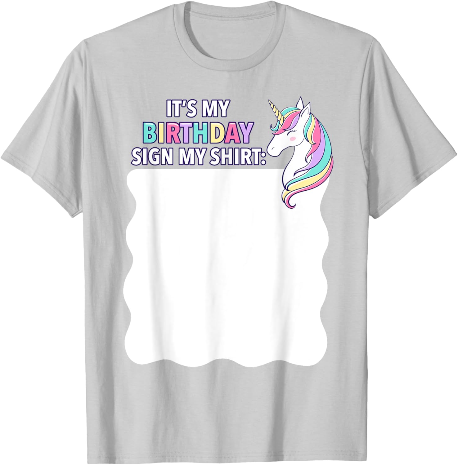 It's My Birthday Sign My Shirt Pink Unicorn Girl Toddler T-Shirt - T-Shirt | Ash