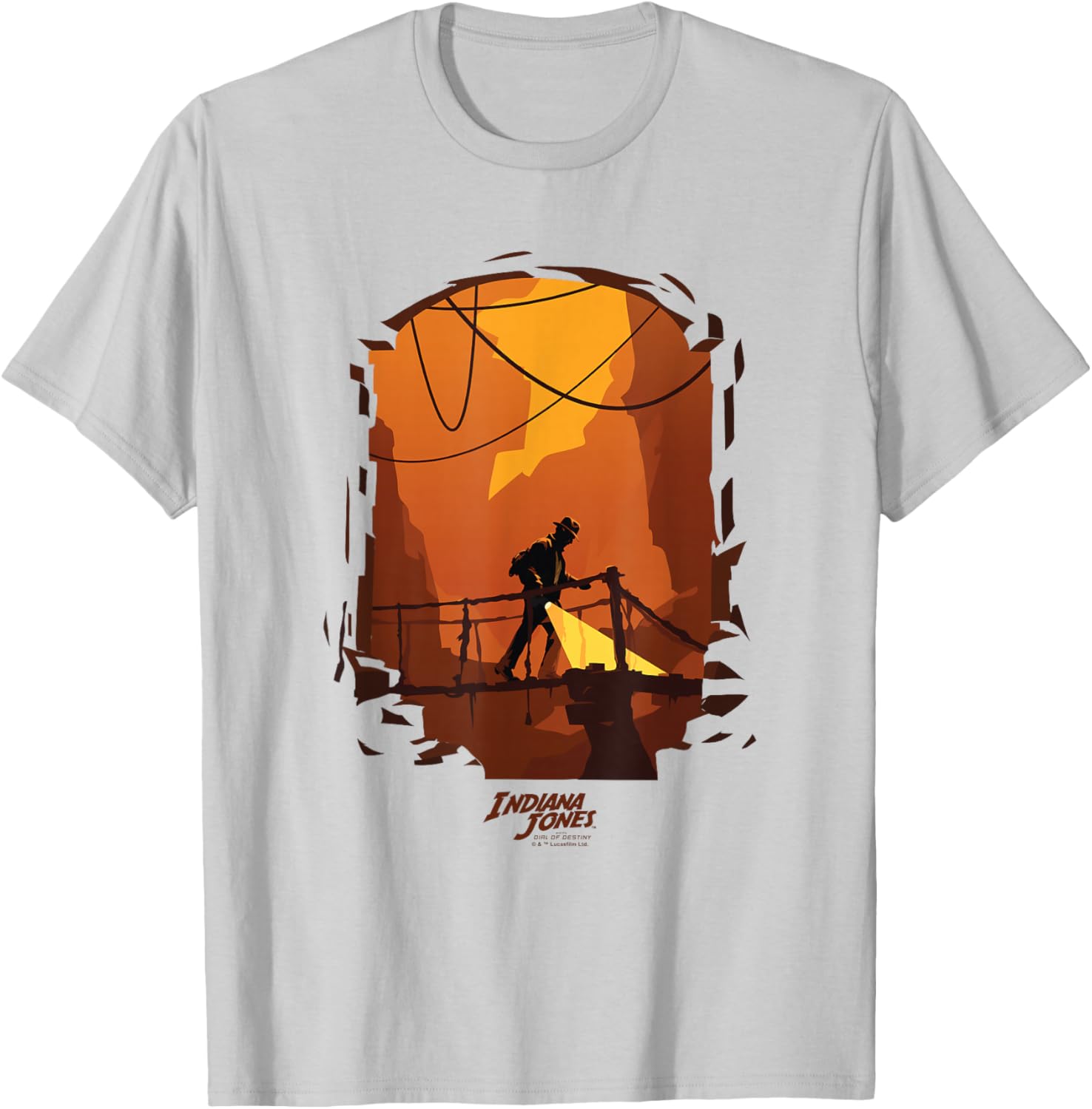Indiana Jones and The Dial of Destiny Exploring Cave Shot T-Shirt - T-Shirt | Ash
