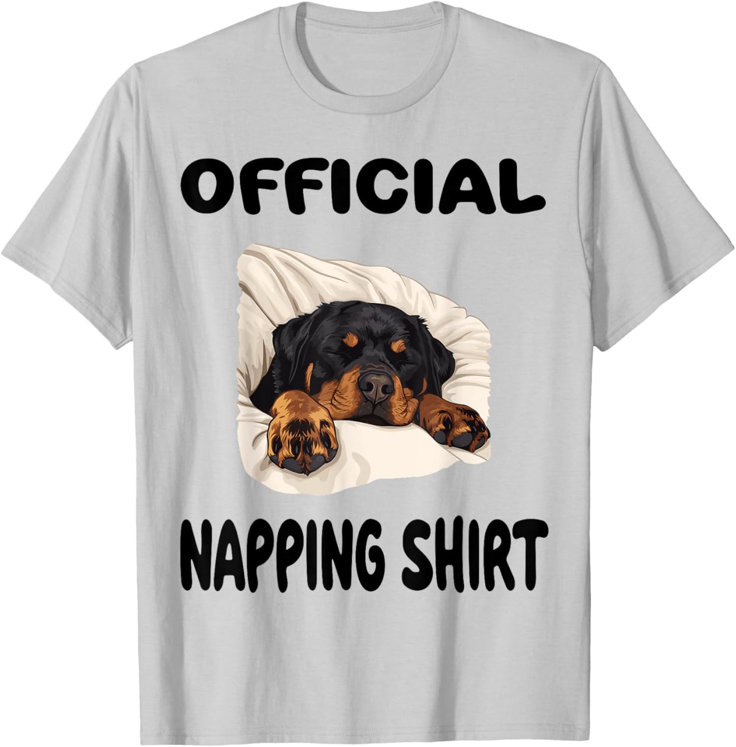 Rottweiler Rottie Dog Pajamas Nightgown Official Napping T-Shirt - T-Shirt | Ash