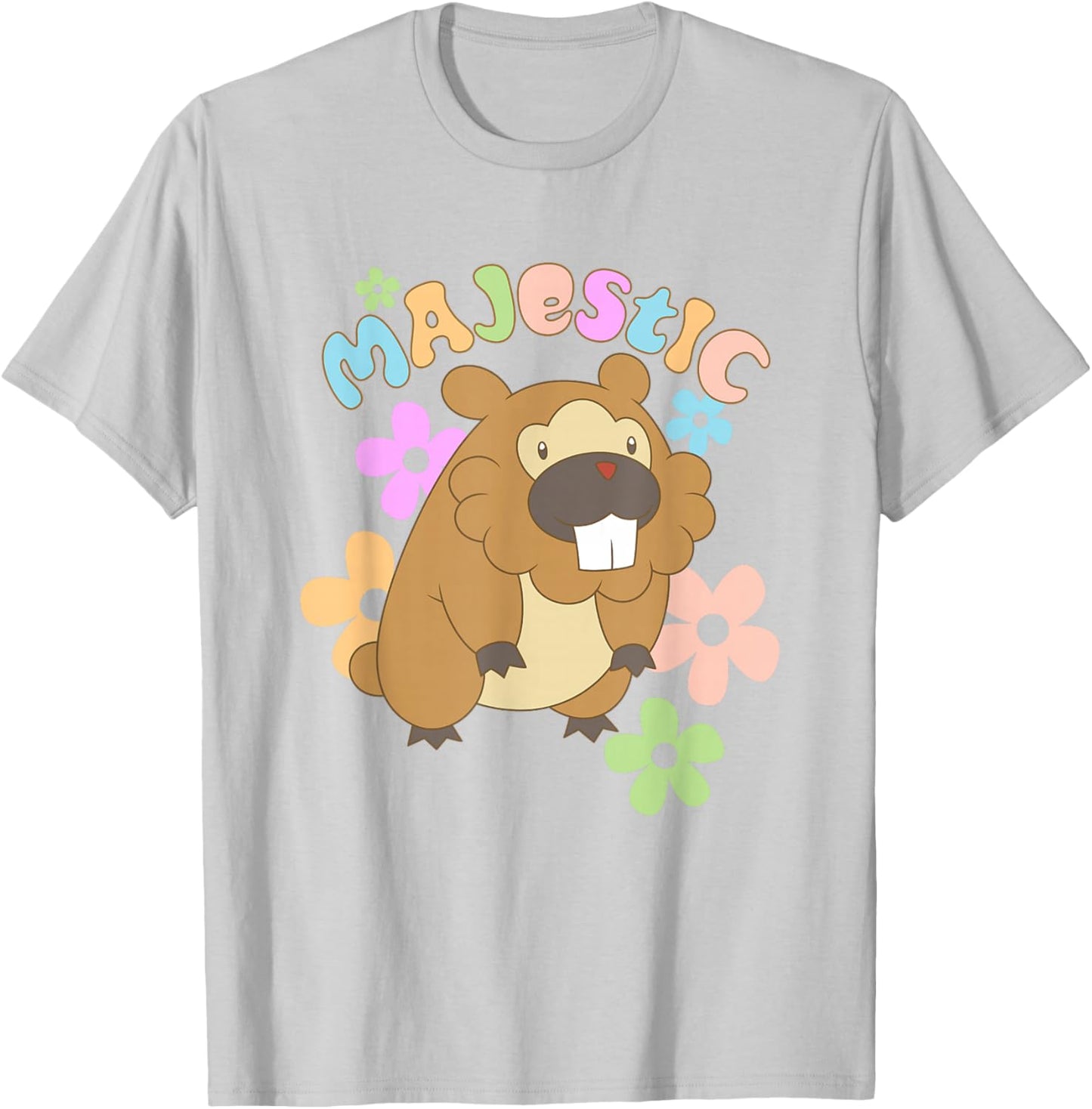 Pokémon Majestic Bidoof Floral Portrait T-Shirt - T-Shirt | Ash