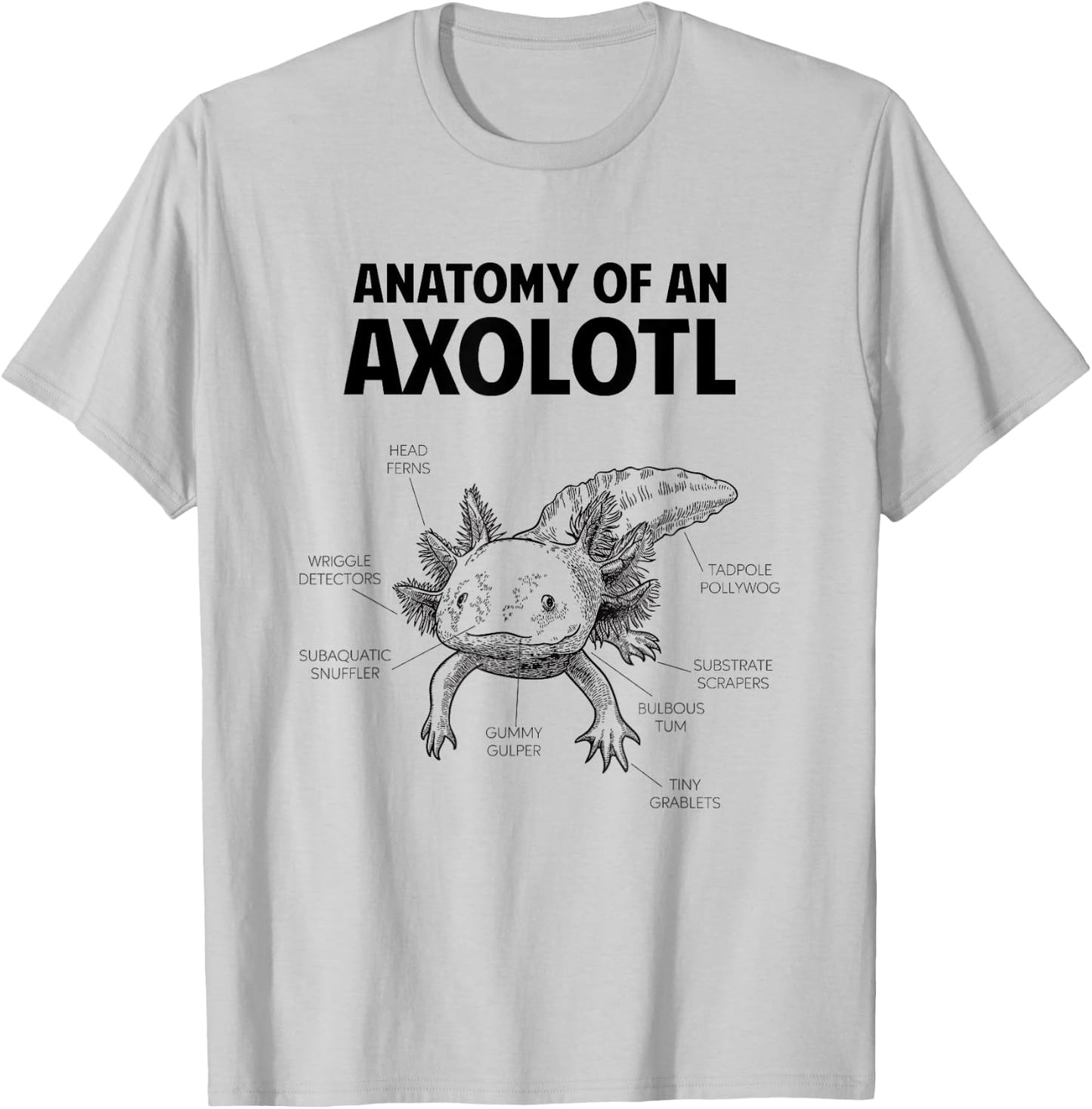 Anatomy of an axolotl, funny axolotl T-Shirt - T-Shirt | Ash