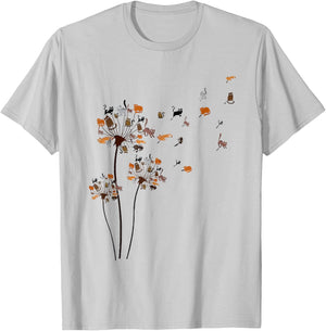 Cute Dandelion Cats Flower Colorful Pet Cat Funny Cat Mom Women T-Shirt - T-Shirt | Ash