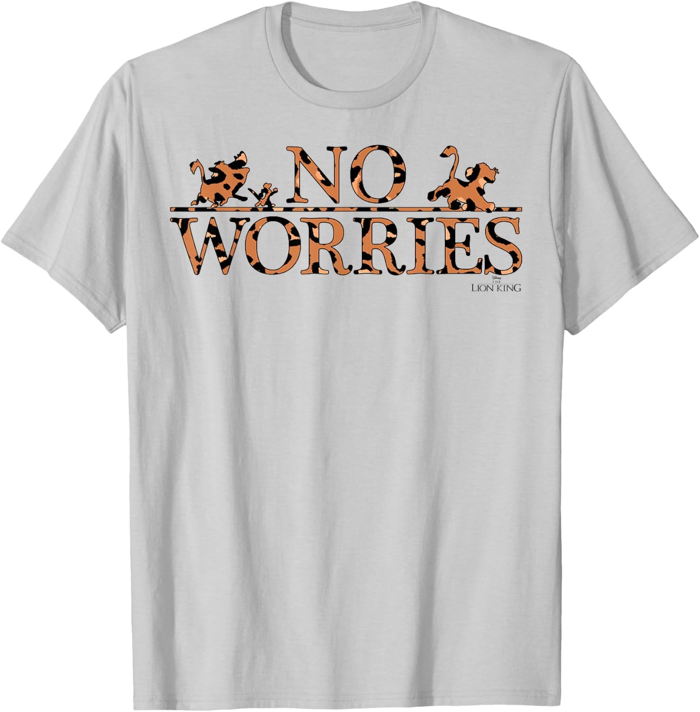 Disney The Lion King No Worries Leopard Fill T-Shirt - T-Shirt | Ash