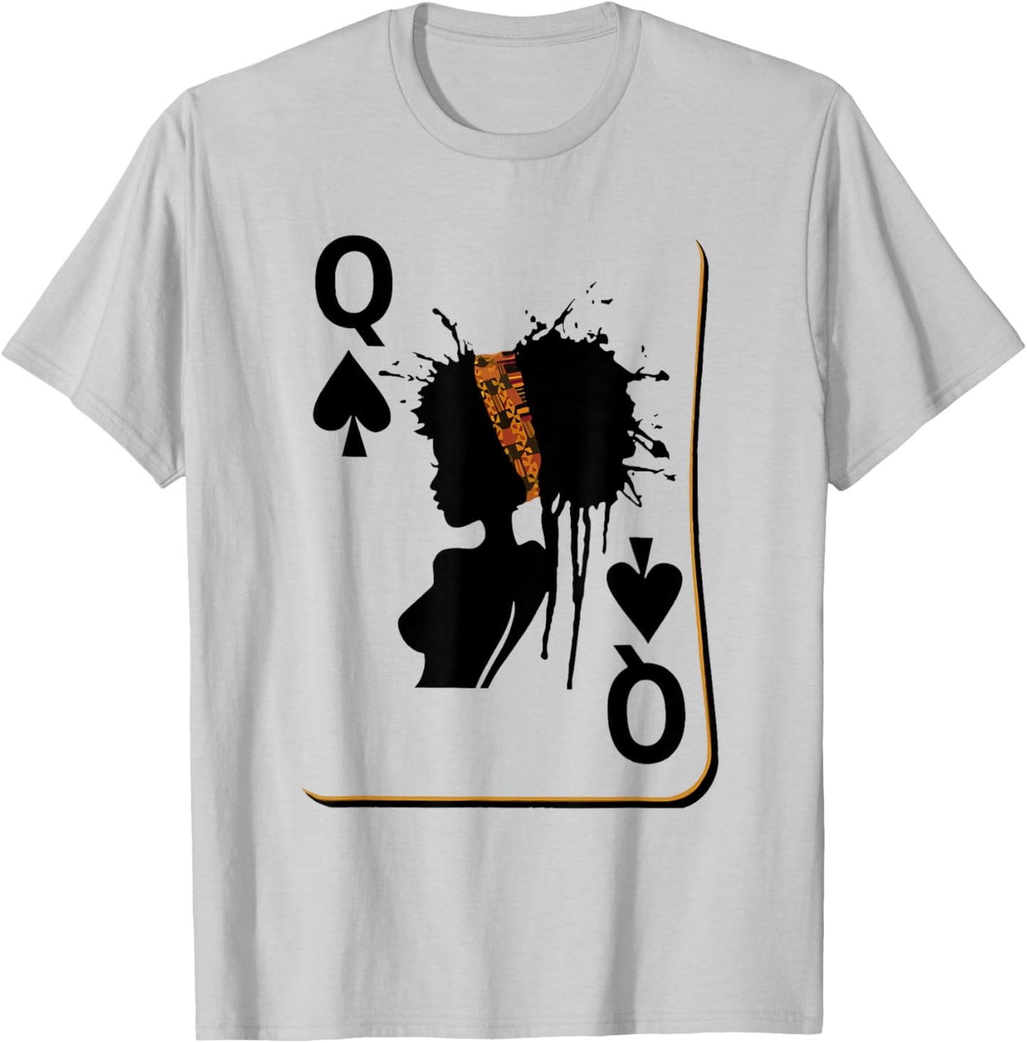 Queen Melanin Black Women African Card Q Black History Month T-Shirt - T-Shirt | Ash