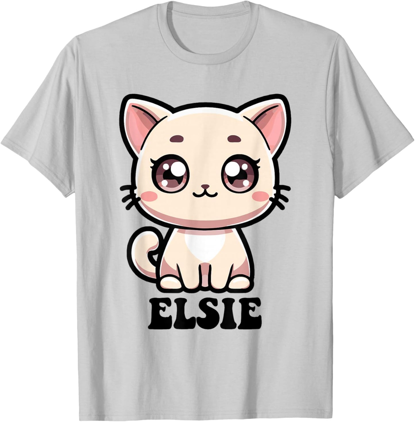 Elsie Cute Kitty Cat Design for Girls Name Elsie T-Shirt - T-Shirt | Ash