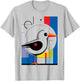 Bird Geoemtric Abstract Animal Art Colorful Graphic Bird T-Shirt - T-Shirt | Ash