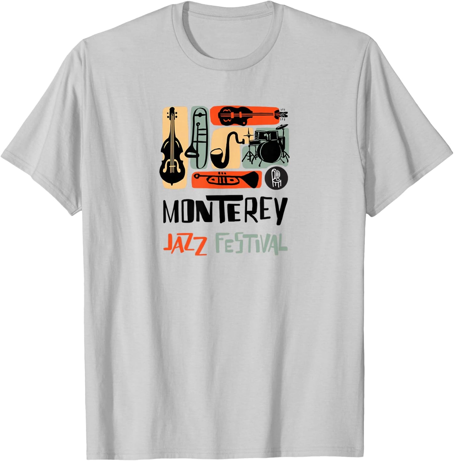 Monterey Jazz Festival Instrument Collage T-Shirt - T-Shirt | Ash