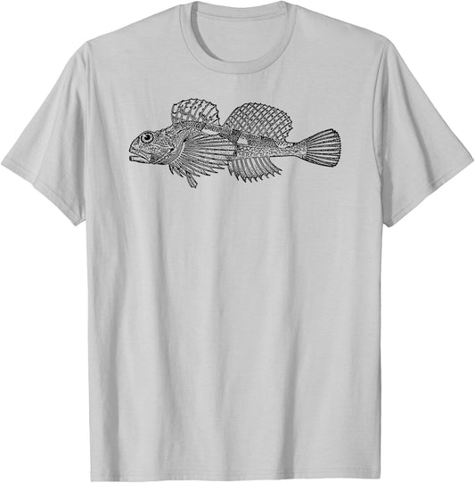 Sculpin Fish Vintage Freshwater Retro Eighties T-Shirt - T-Shirt | Ash