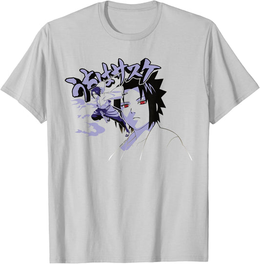 Naruto Shippuden Sasuke Curse Symbol with Jutsu T-Shirt - T-Shirt | Ash