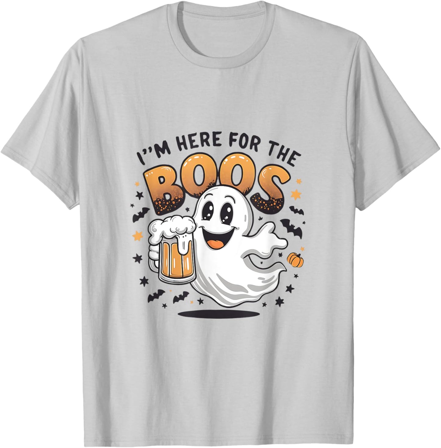I'm Just Here For The Boos Halloween T-Shirt - T-Shirt | Ash