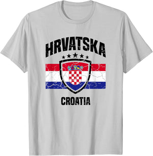 Hrvatska Croatia Croatian T-Shirt - T-Shirt | Ash