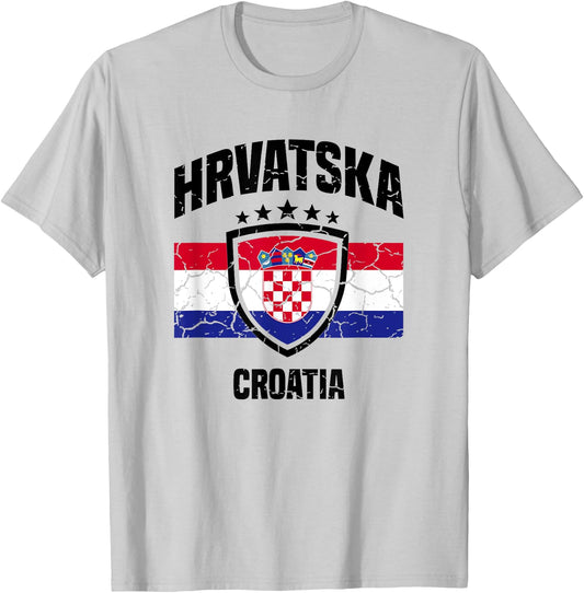 Hrvatska Croatia Croatian T-Shirt - T-Shirt | Ash