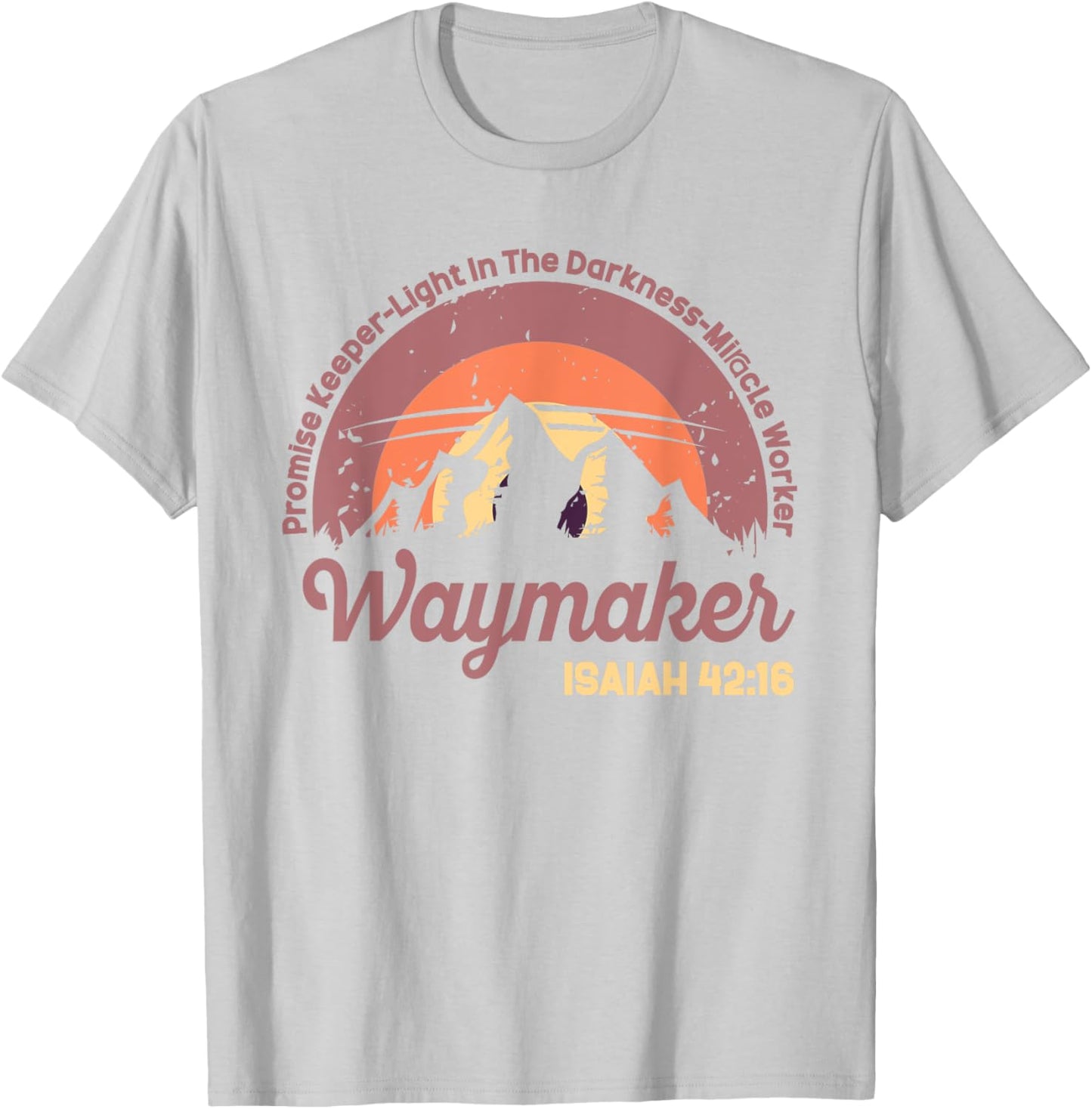 Waymaker Vintage Promise Keeper Miracle Worker Christian T-Shirt - T-Shirt | Ash