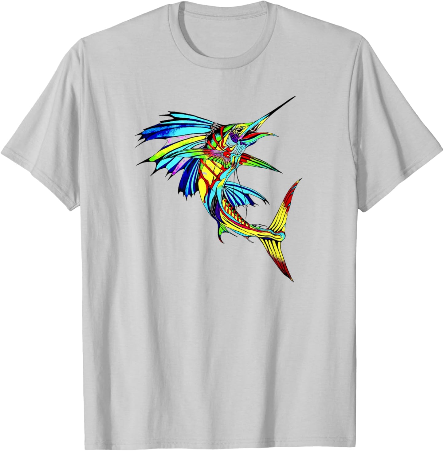 Colorful Sailfish T-Shirt - T-Shirt | Ash