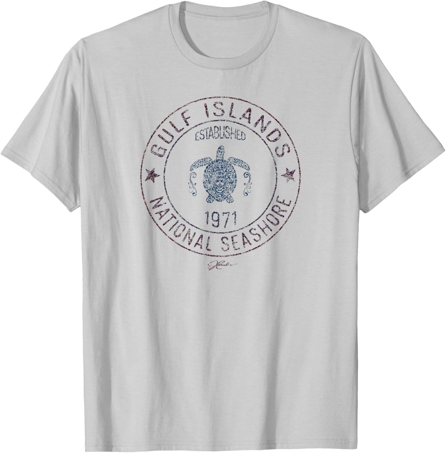 JCombs: Gulf Islands National Seashore with Sea Turtle T-Shirt - T-Shirt | Ash