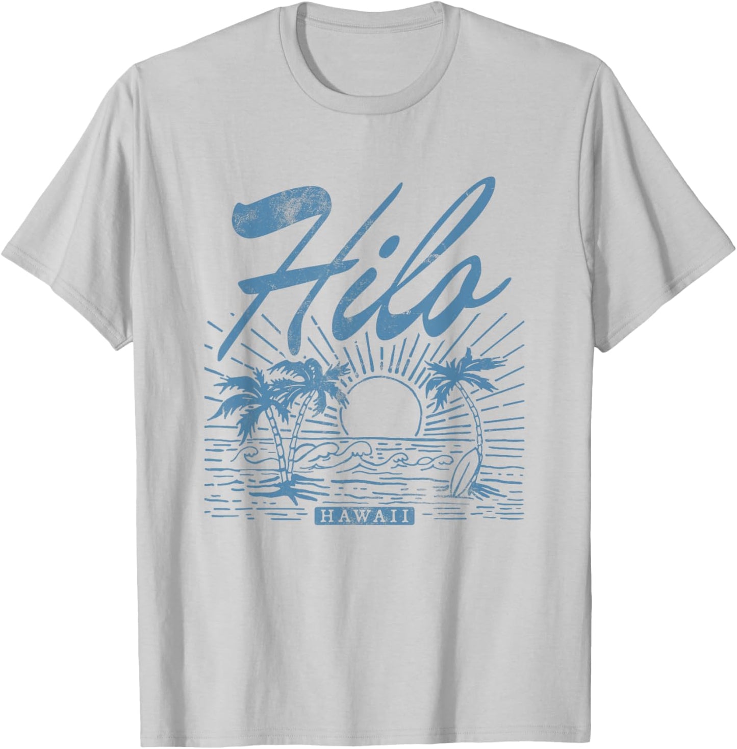 Hilo Hawaii Vintage Distressed Beach Men Women T-Shirt - T-Shirt | Ash