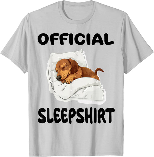 Dachshund Doxie Dog Official Sleepshirt Pajamas Nightgown T-Shirt - T-Shirt | Ash