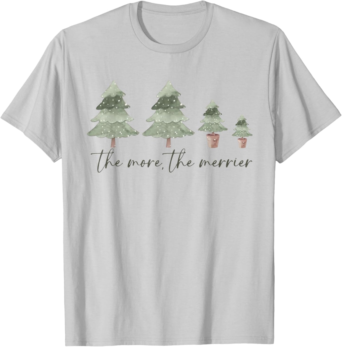 The More The Merrier Funny Christmas Pregnant Announcement T-Shirt - T-Shirt | Ash