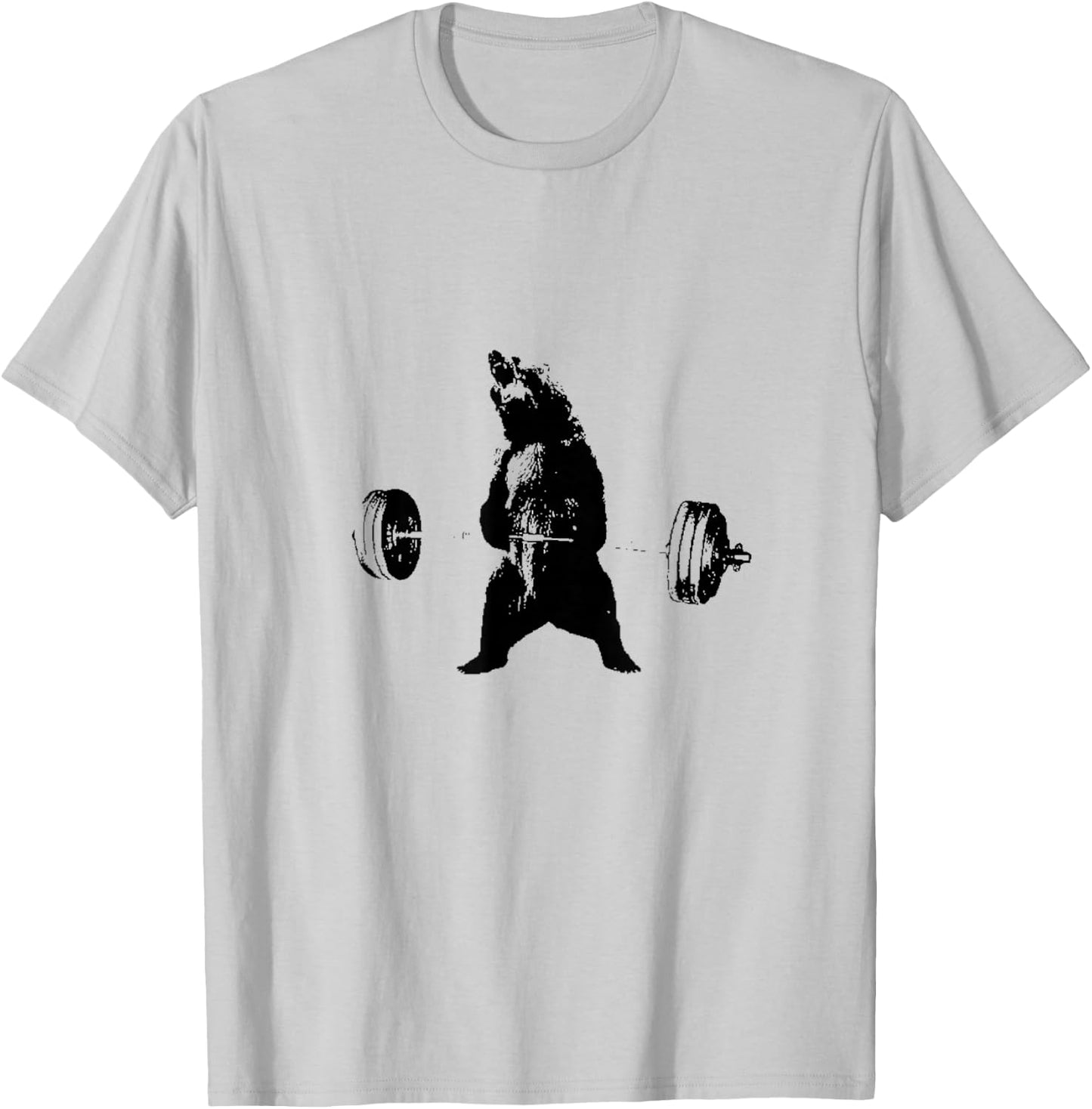 Lifting Motivation Gym Strong Grizzly Bear Exercise T-Shirt - T-Shirt | Ash