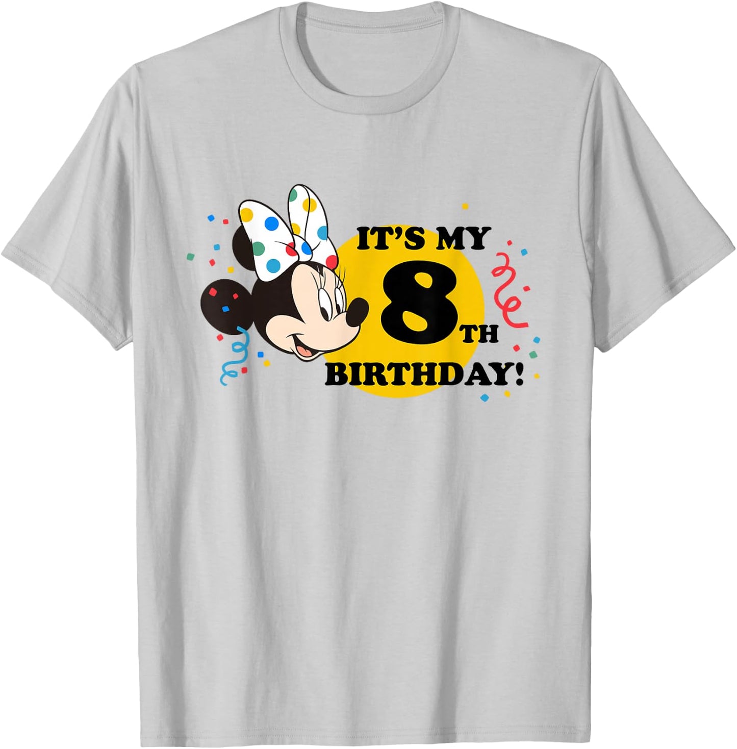 Disney Minnie Mouse 8th Birthday T-Shirt - T-Shirt | Ash